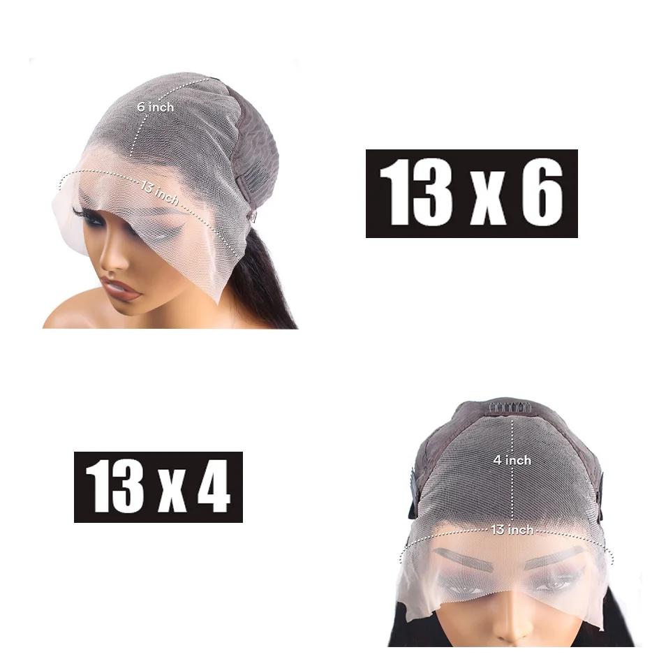 Perruque Deep Wave Lace Front Wig Remy Naturelle, Cheveux Bouclés, 13x6, 13x4, 30 Pouces, HD, pour F