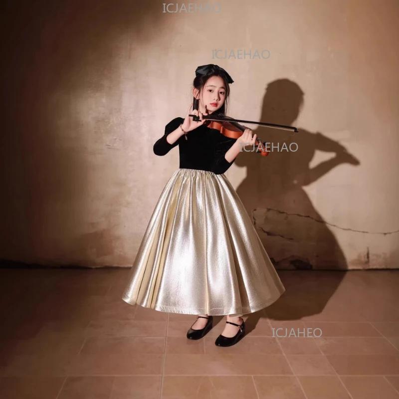 Robe de spectacle 2026 pour enfants et filles, tenue de princesse pour anniversaire, demoiselle d'ho