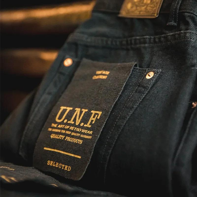 Maden-Jean Baggy en Denim pour Homme, Style Rétro Américain, Noir Pur, Mi-Audio, Délavé à l'Eau, Poc