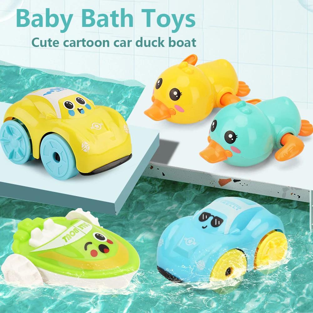 Jouets de bain pour bébé, canard de natation mignon, jouets de jeu d'eau, voiture mécanique, véhicul