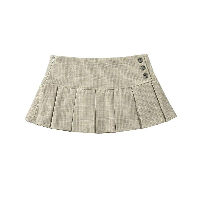 YENKYE – Mini jupe plissée rétro américaine pour femmes, Sexy, taille basse, jupes d'été Cool Girl Y