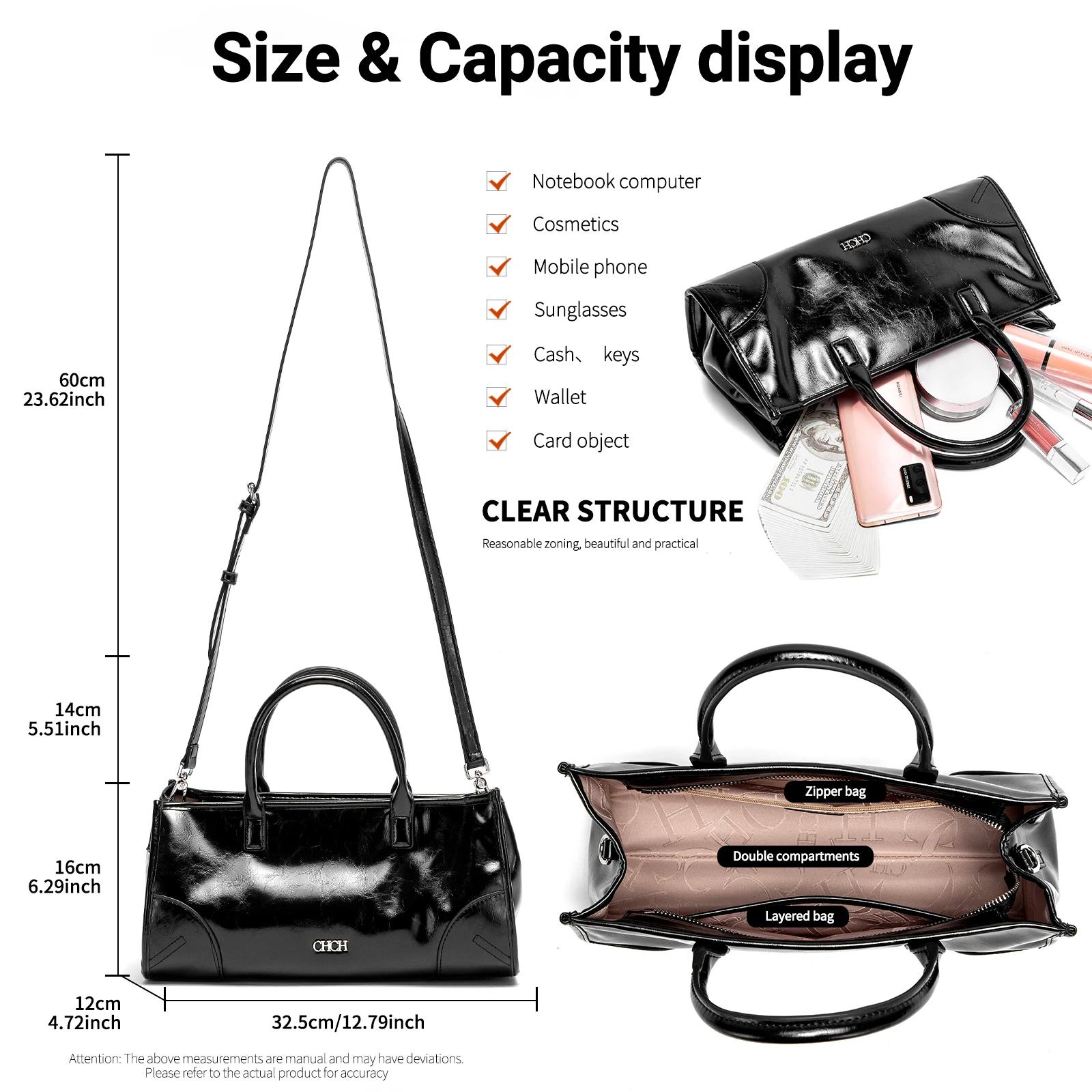 CHCH sac à bandoulière pour femme nouveau sac bâton motif marbre noir bandoulière détachable