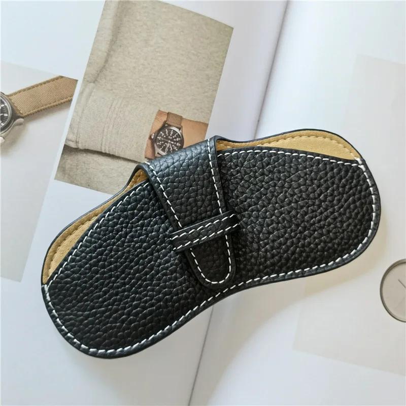 Sac à lunettes en cuir souple, étui à lunettes portable, lunettes de soleil, sac de rangement pour l