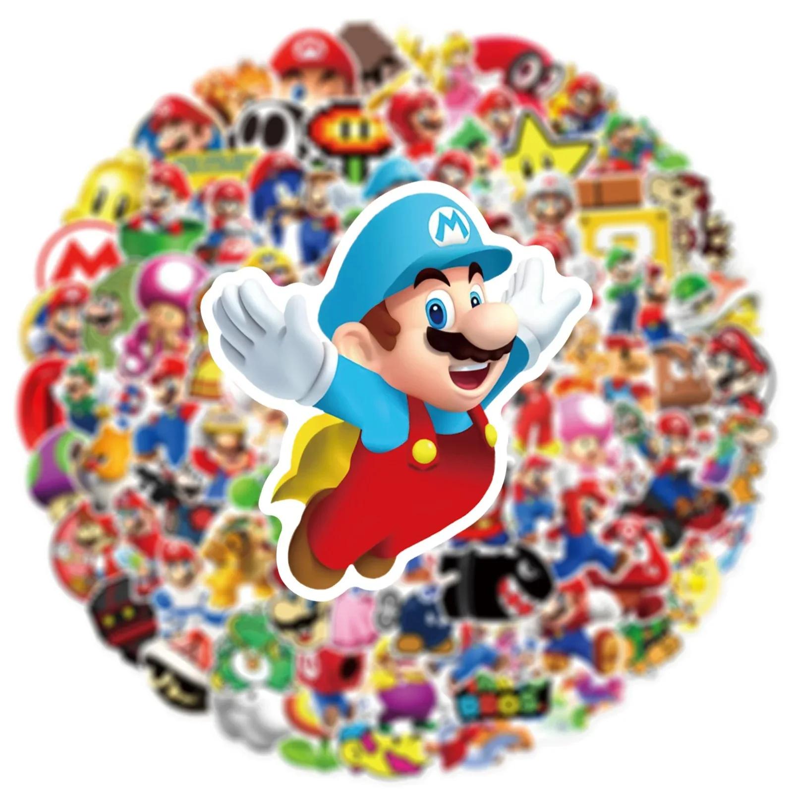 Autocollants de jeu Super Mario, 50 pièces, autocollants imperméables pour ordinateur portable, Skat