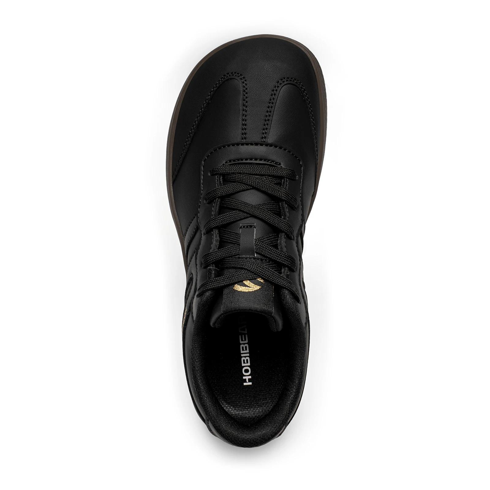 HOBIBEAR chaussures à bout large unisexe baskets en cuir artificiel décontracté à lacets chaussures 