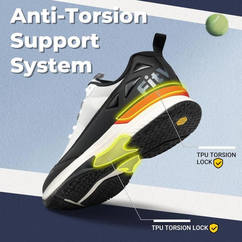 FitVille chaussures de Tennis larges pour hommes chaussures de Pickleball léger respirant toutes les