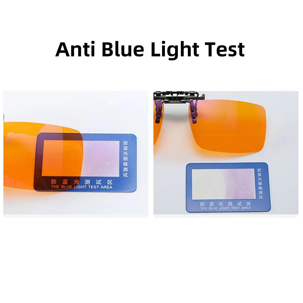 VIVIBEE Flip Up Clip sur lunettes bloquant la lumière bleue hommes ordinateur Orange Anti Ray filtre