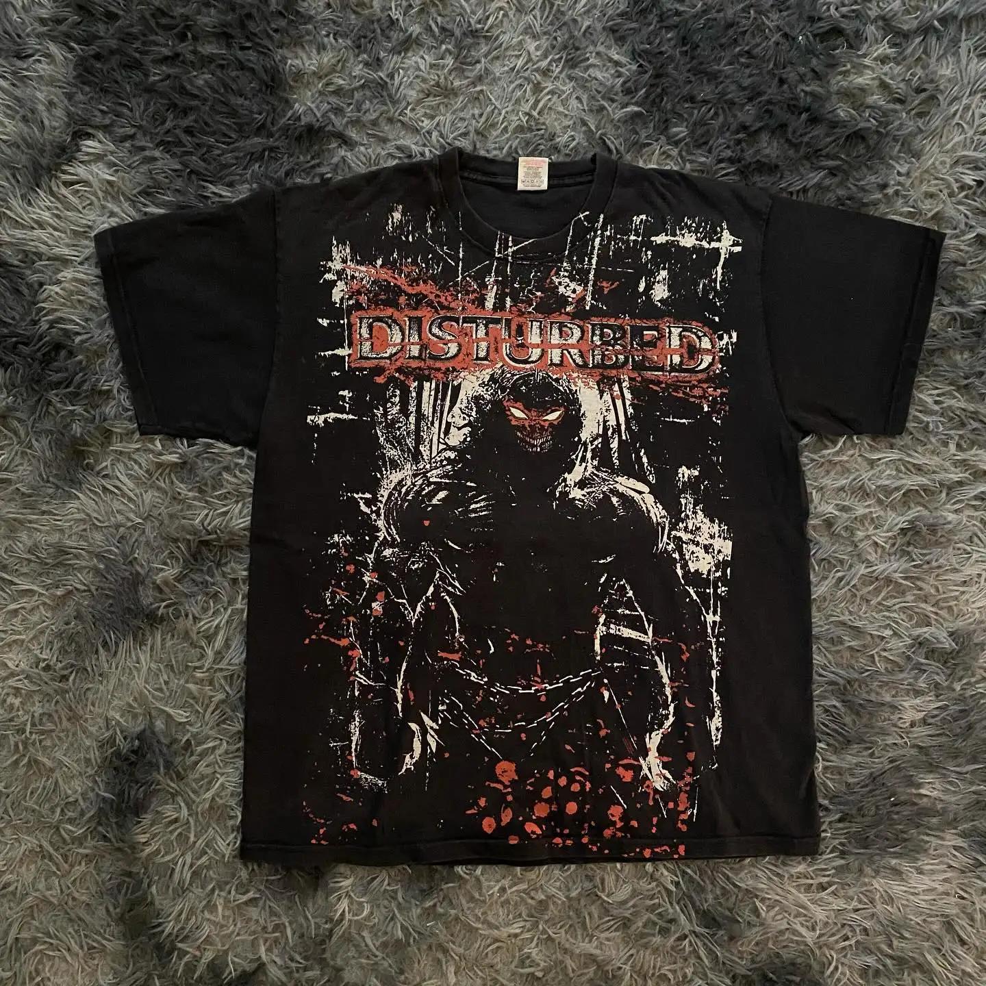 Chemise d'impression de crâne d'affliction des années 2000, haut graphique de mode, vêtements de sty