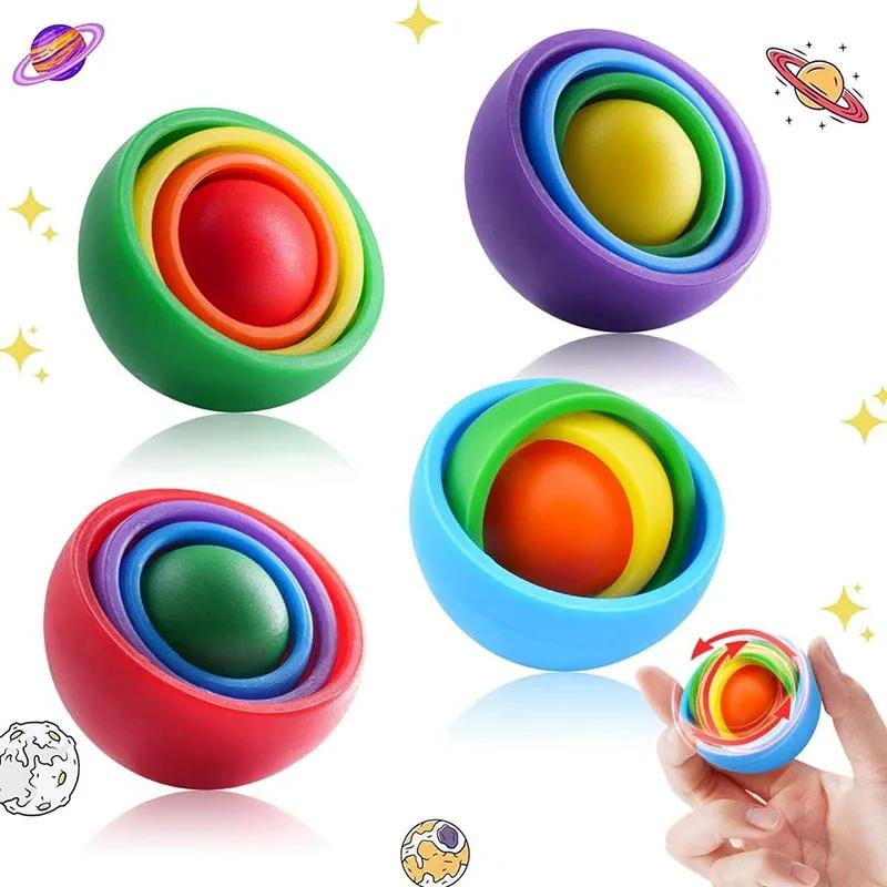 Boule rotative 3D Fidget Gyro jouets sensoriels main Fidget Spinner Gyroscope pour enfants adolescen