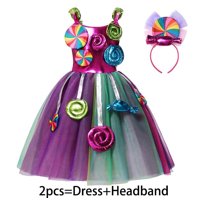 Déguisement pour filles, robe bonbon, sucette pour enfants, Costume de Cosplay fantaisie pour enfant
