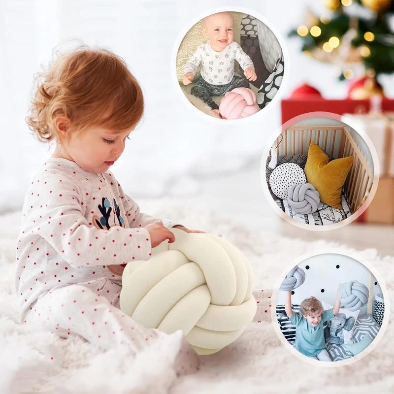 Art Decor Knot Ball Throw Pillow Fait à la main en velours doux Grand coussin Moderne et confortable
