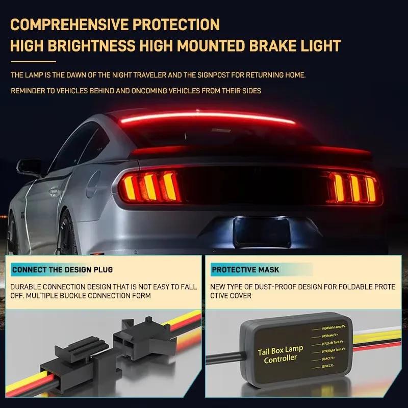 Troisième feu Stop arrière de voiture 100cm, bande LED, feux d'avertissement multi-mode, feux décora
