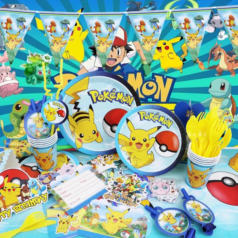 Décoration de fête d'anniversaire Pokemon, nouveau ballon Pikachu éclair pour enfants, fournitures d