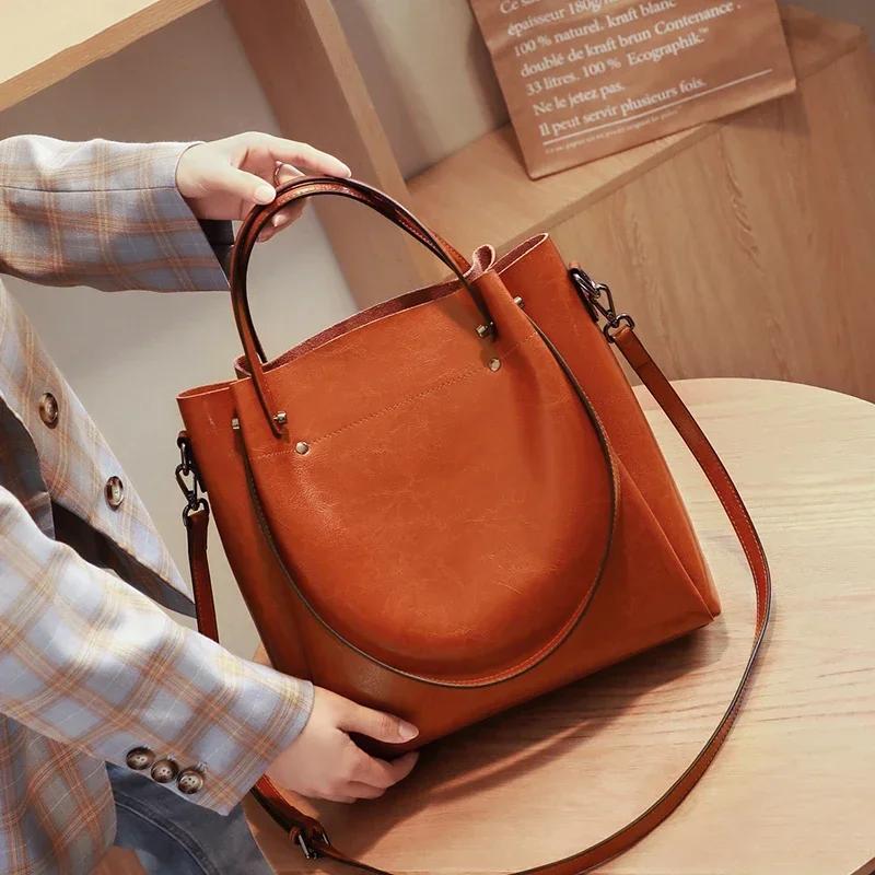 Sacs à main en cuir véritable de vache pour femmes, sac à bandoulière Vintage rétro en cuir de vache