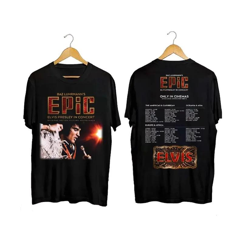T-shirt vintage rock Elvis Presley 2026 : Tournée de concerts – Impression recto-verso, respirant et
