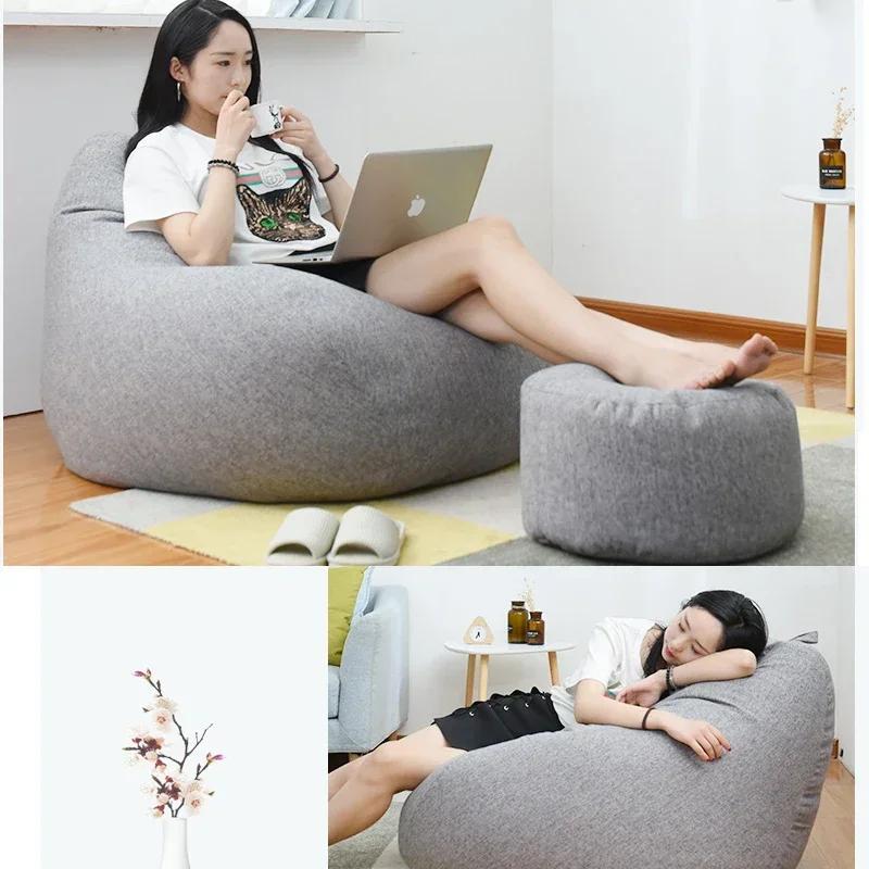 Housse de canapé pour siège paresseux, grand pouf, doux, moelleux, respirant, Tatami pour adulte et 
