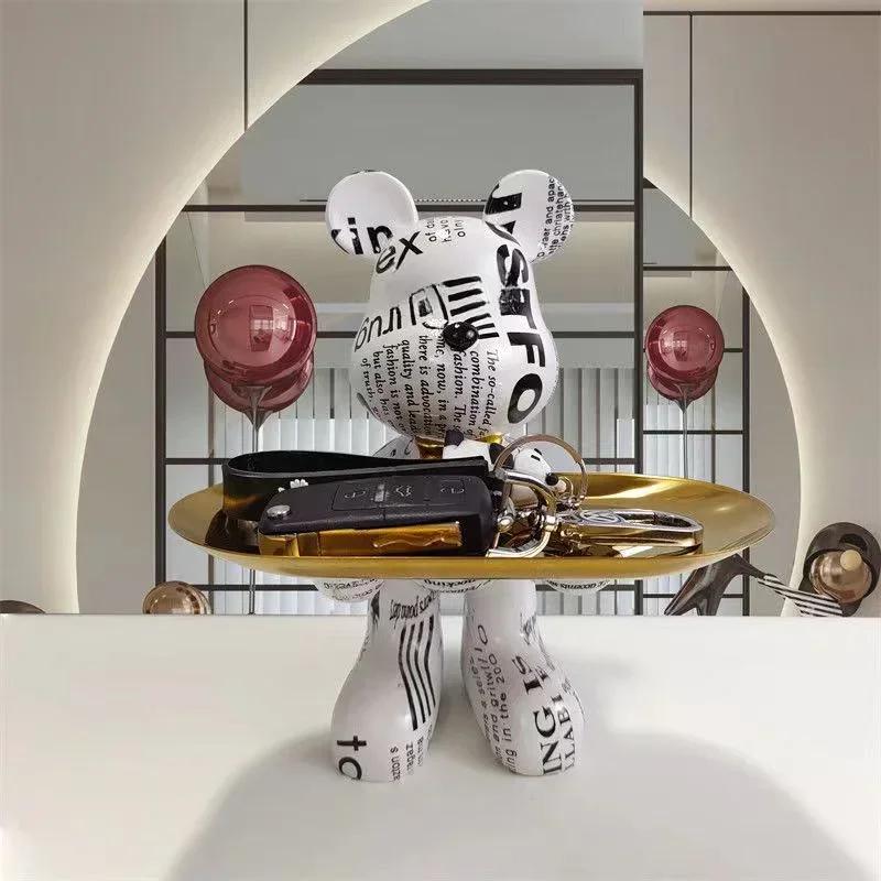 Figurine d'ornement d'ours Graffiti 21cm, décoration de maison, Statue d'animal, étagère de rangemen
