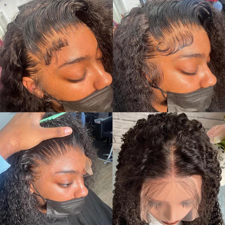 Wiggogo 250 densité 30 pouces vague profonde frontale perruque Hd dentelle perruque 13X6 cheveux hum