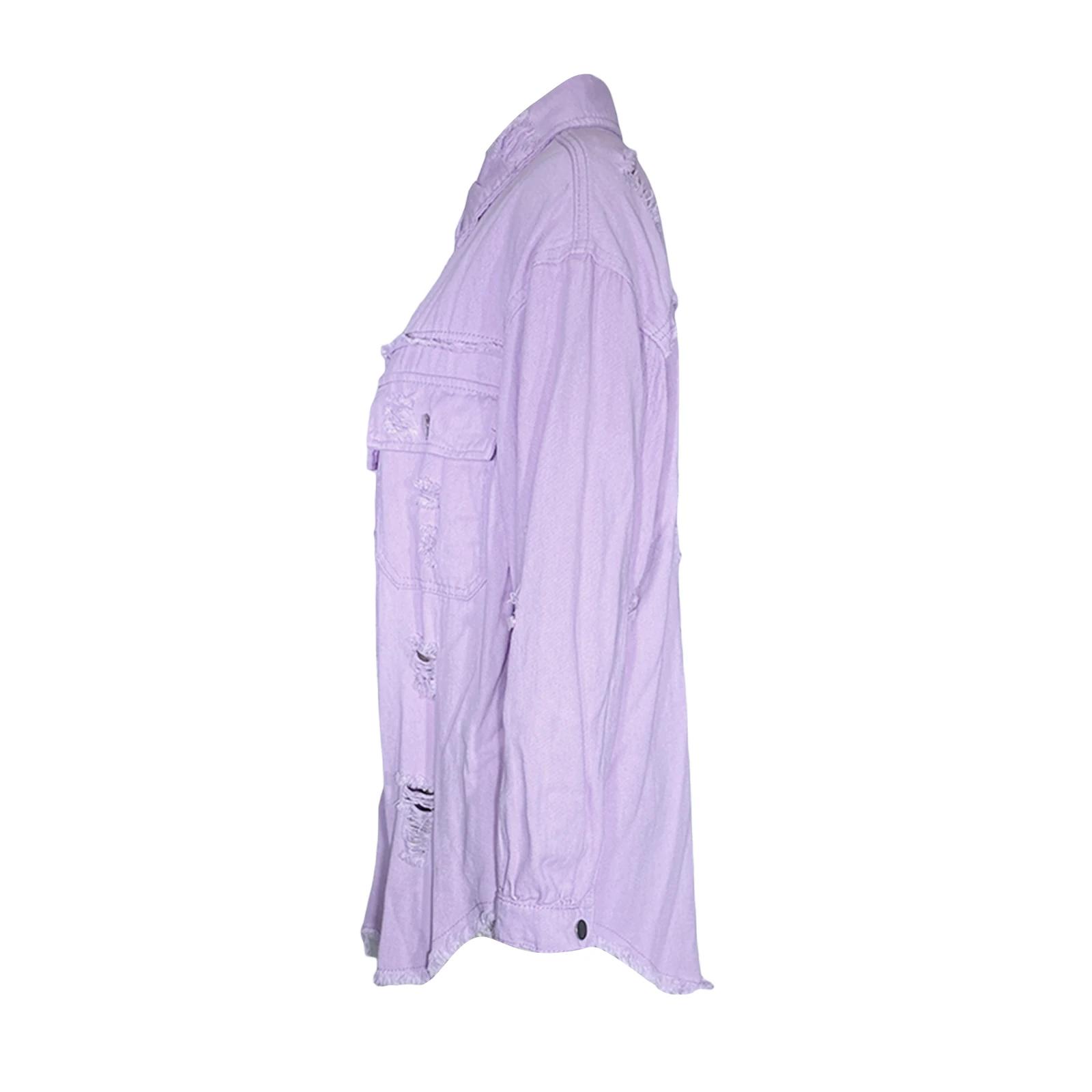 Veste en Jean déchiré et détresse pour femme, manteau en Jean pour petit ami, manches longues, bouto
