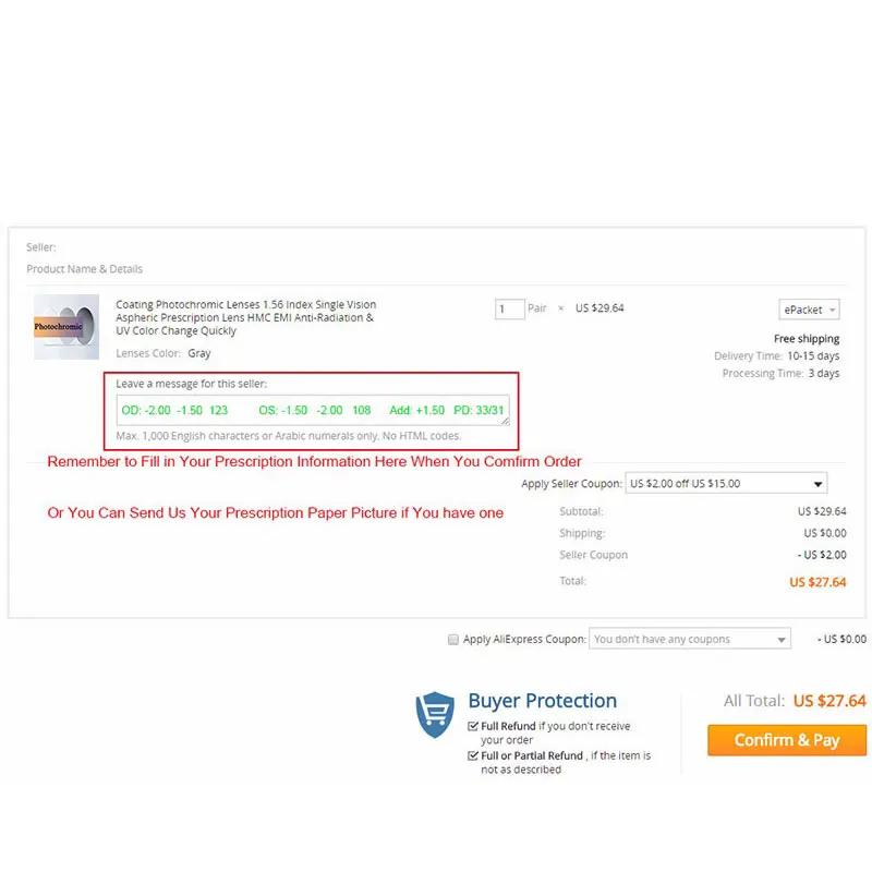 Une paire de lentilles optiques teintées, myopie presbytie, Prescription asphérique, résistant aux r
