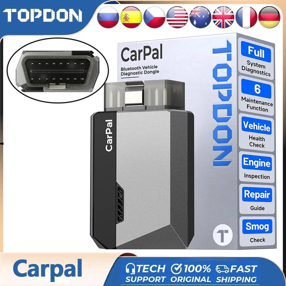 TOPDON-Scanner Carpal OBD2 pour tous les systèmes de voiture, outil de diagnostic, vérification de l