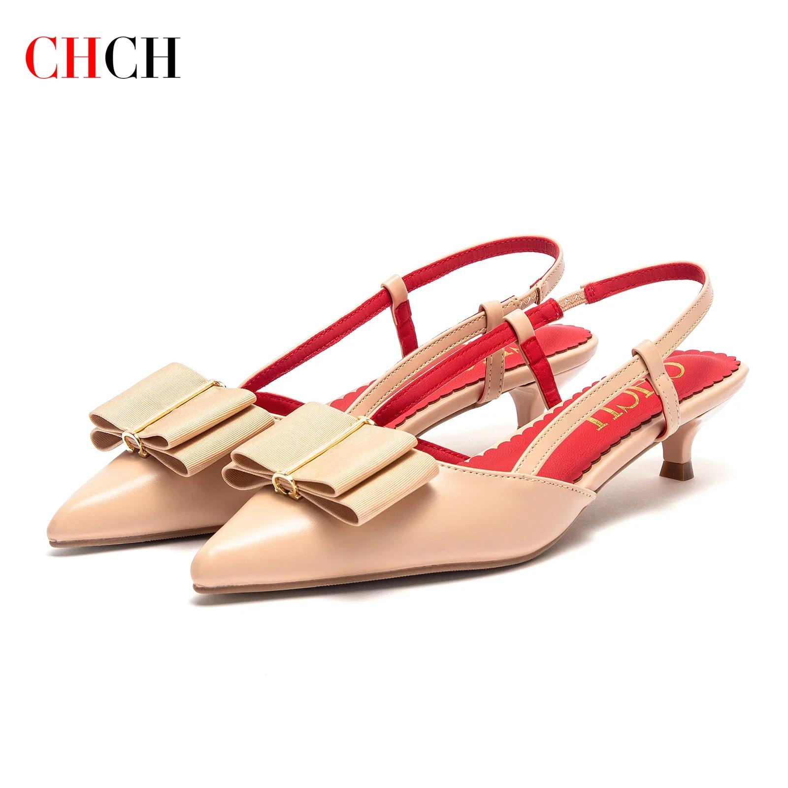 C-H femme talons hauts marron nouveau Design de sangle d'été pointu décontracté élégant lieu de trav