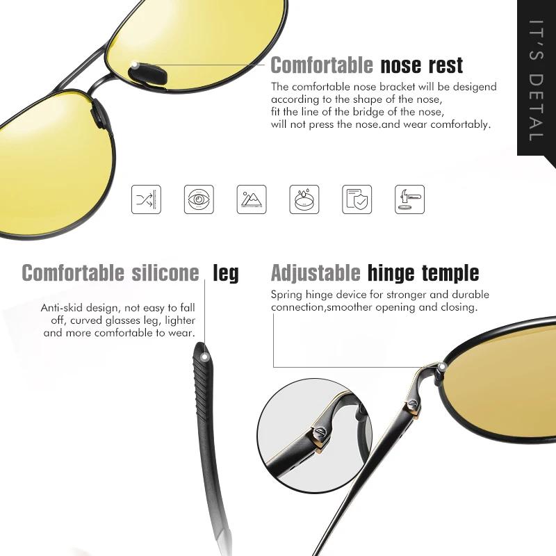 LIOUMO Top qualité luxe Design pilote lunettes de soleil photochromique polarisé Vision nocturne con