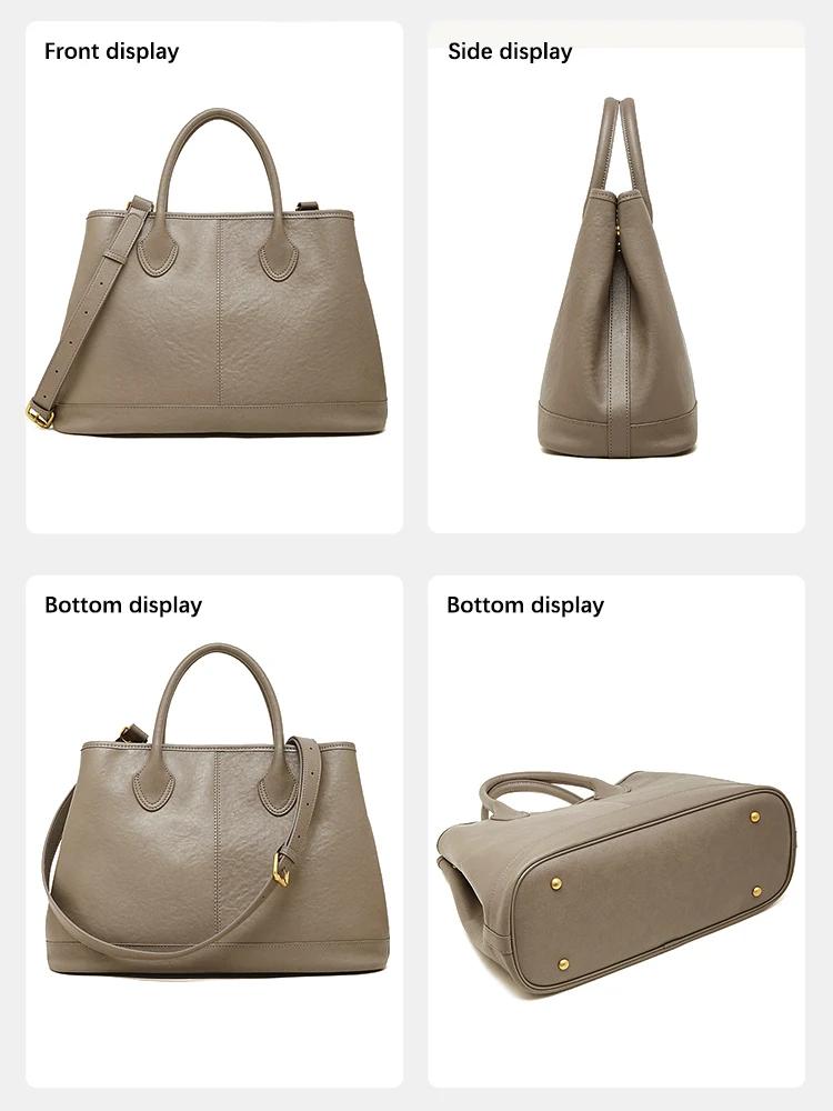 Sac Zency Femme 2026 en Cuir Naturel Grande Capacité, Sac à Main Noble, Sac Bandoulière Designer, Sa