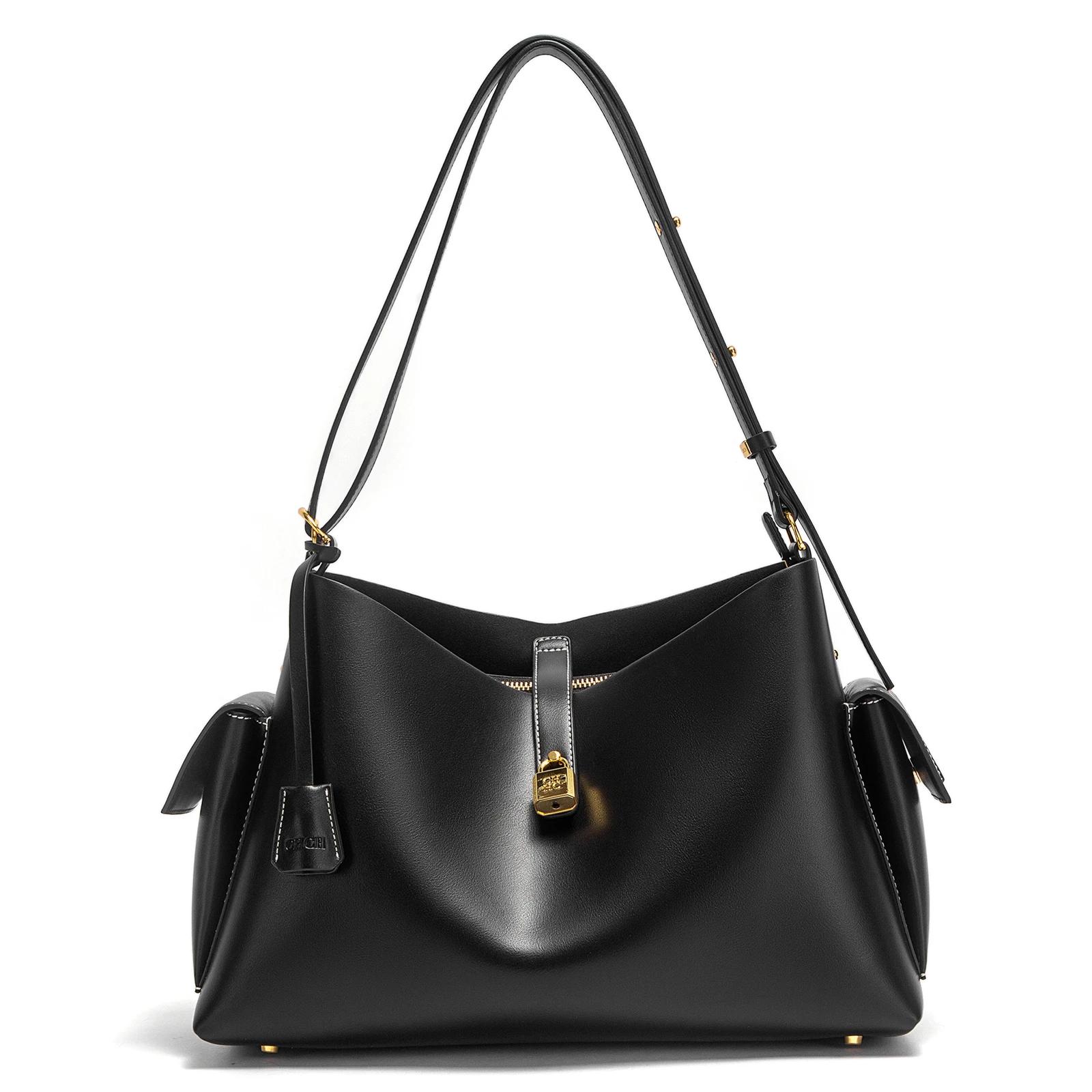 Sac à main CHCH pour femme, nouvelle collection Printemps/Été 2026, sac moto couleur café, grande ca