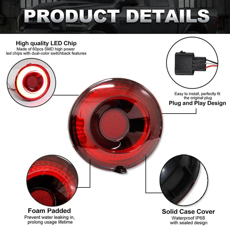 4 pièces complet LED Halo Vette feu arrière ensembles pour 2005-2013 Chevrolet Corvette C6 feu stop 