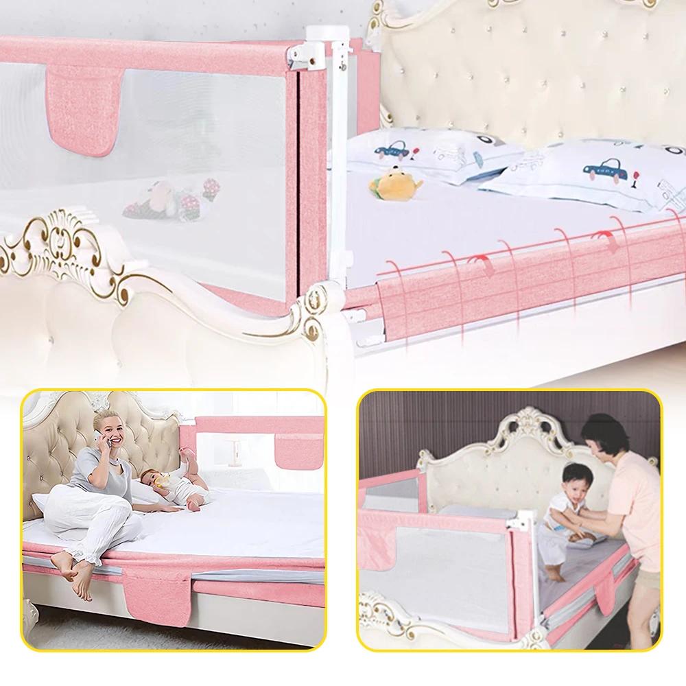 Barrière de Lit pour Tout-Petits, Garde de Lit à Levage Vertical, Hauteur Réglables, Grille de Lit B