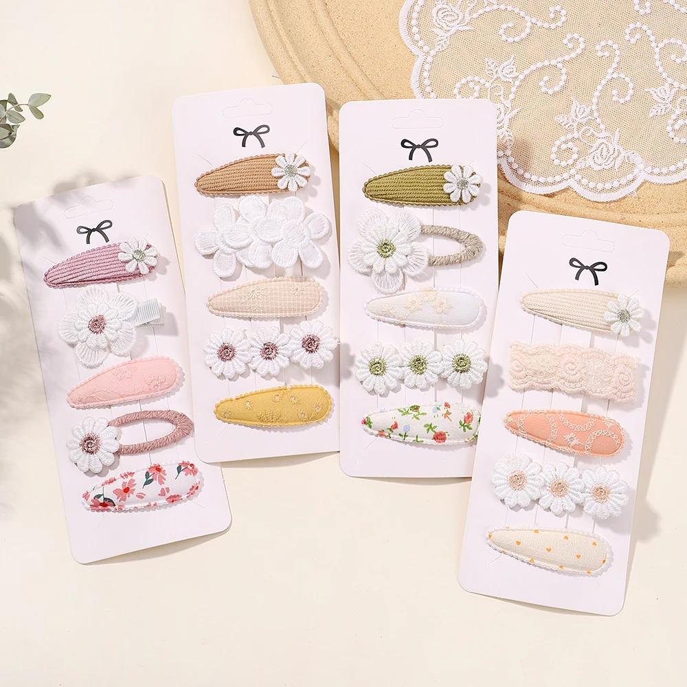 5 pièces/ensemble Mini bébé fille pince à cheveux mignon nœud Floral lapin princesse épingle à cheve