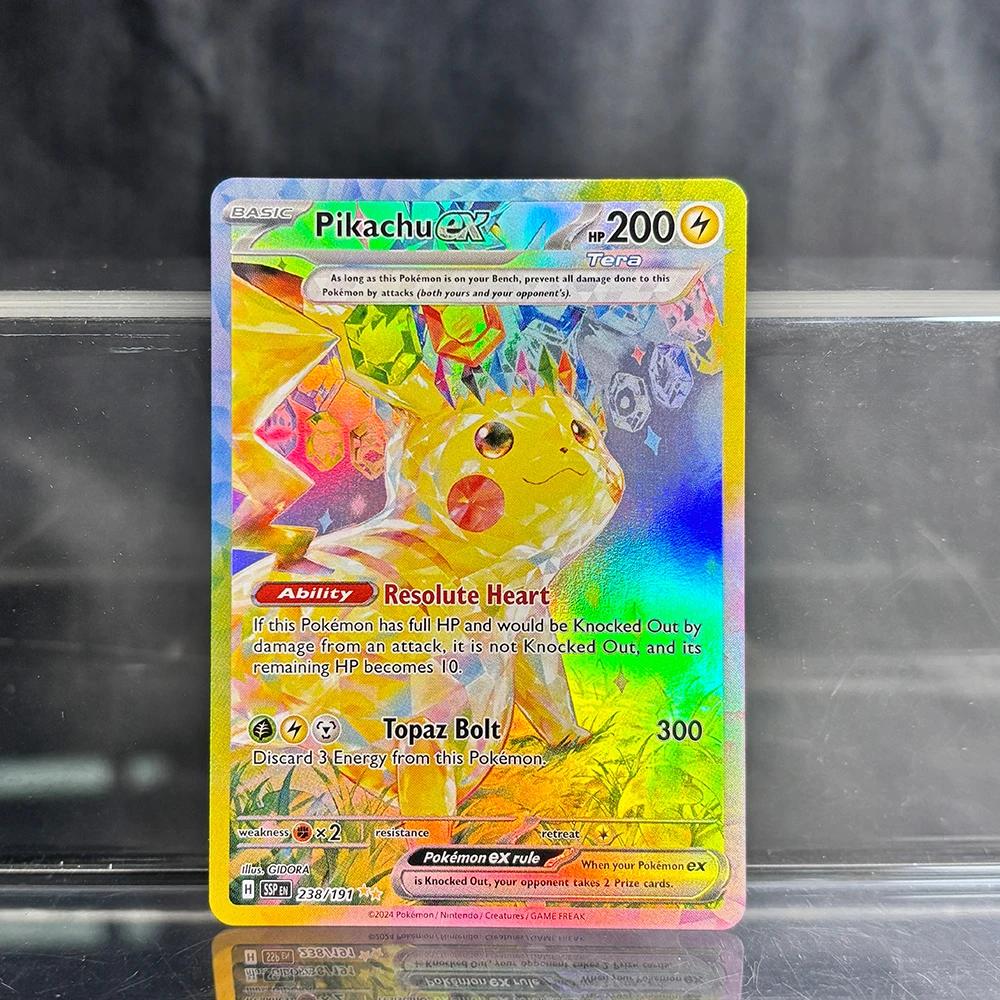 Cartes simples PKM en aluminium Pikachu Charizard EX Bubble Mew, cartes de Collection rares, cartes 