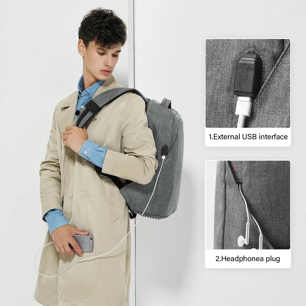 Tigernu hommes Anti-vol sac à dos 15.6 pouces sac à dos pour ordinateur portable sacs avec Port USB 