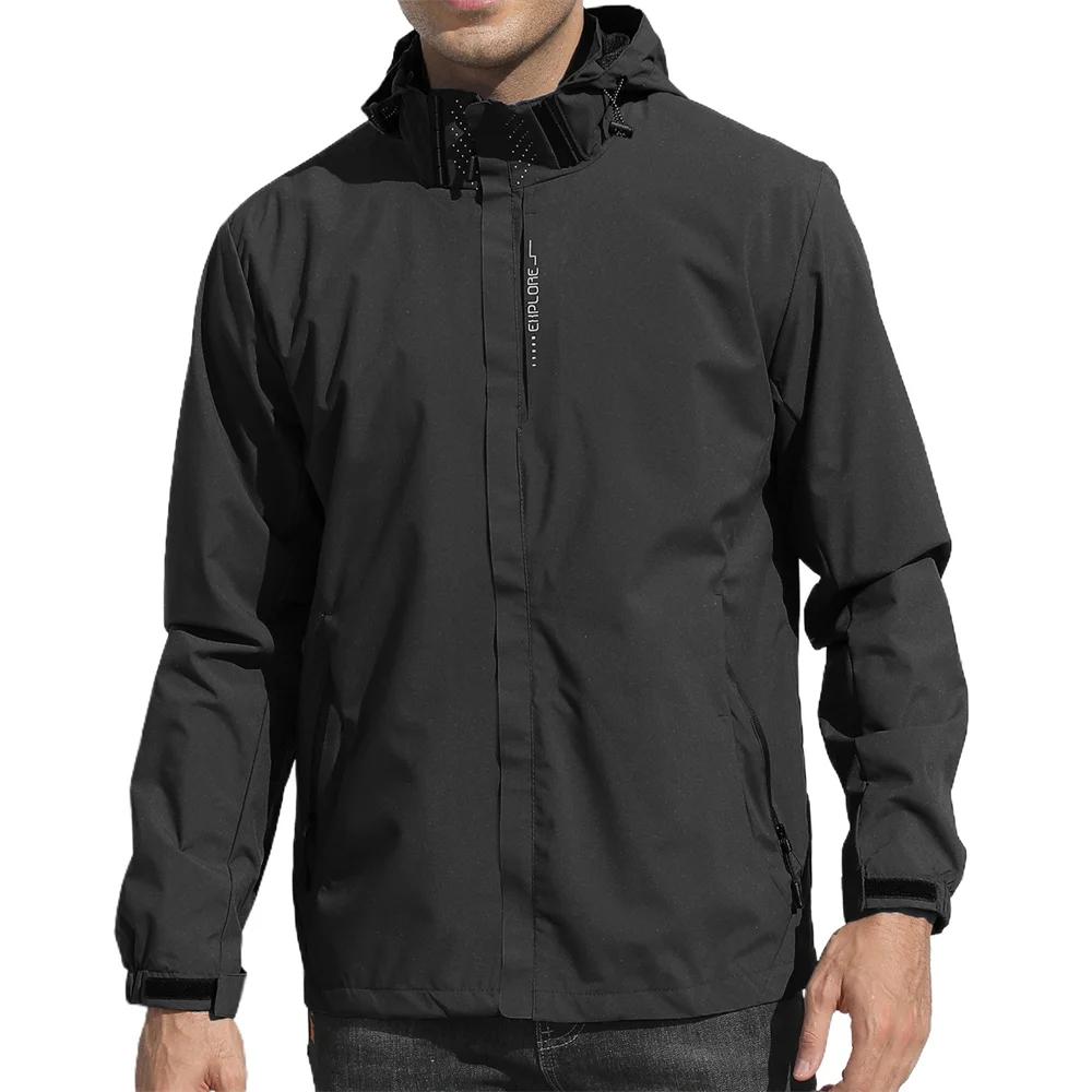 Veste de poinçonnage décontractée pour hommes, coupe-vent à capuche et fermeture éclair, manteau aju