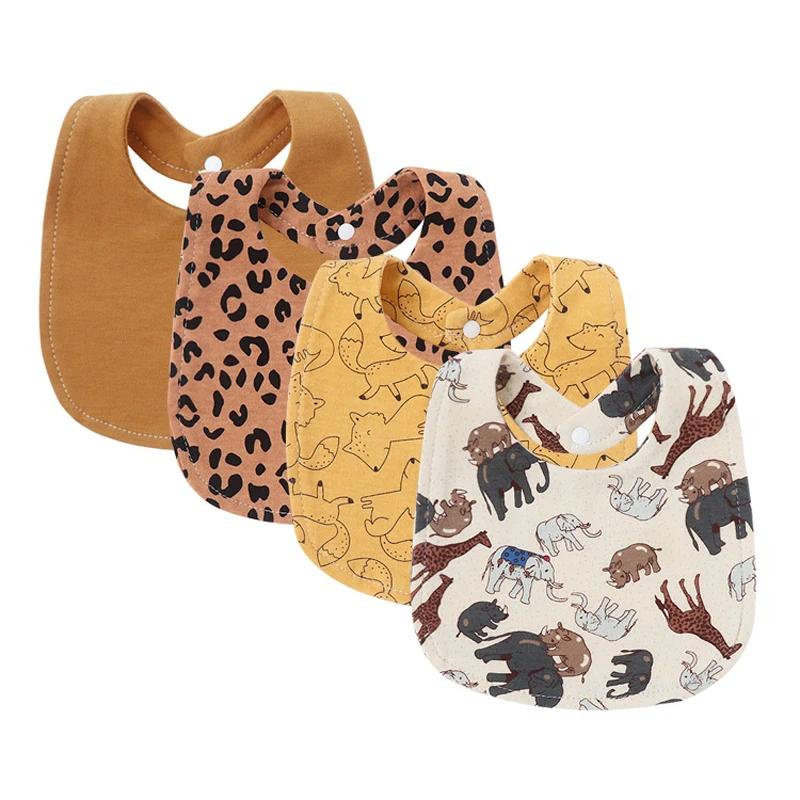 Bavoirs en coton pour bébés, 4 pièces, vêtements pour rots, serviettes de salive pour nouveau-nés, f