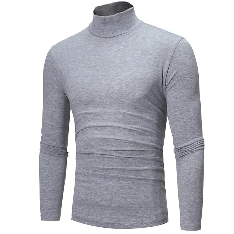 Sous-vêtements thermiques à col haut pour hommes, chemise mince coupe couvertes, t-shirt à manches l