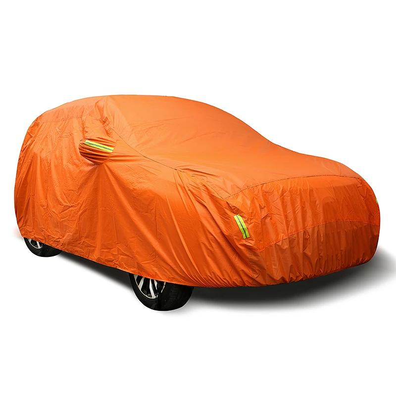 Housse de voiture universelle Orange, Protection UV contre le soleil et la poussière, couverture com