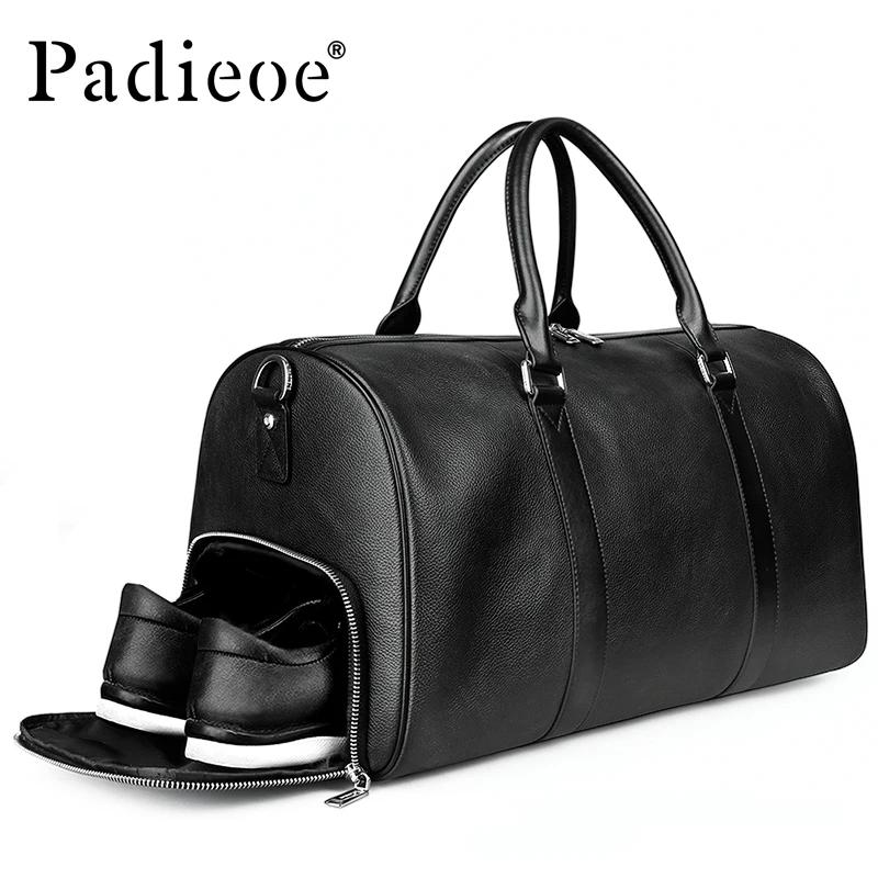 Sac de voyage en cuir de vachette de première qualité - sac à bagages d'affaires élégant en cuir vér