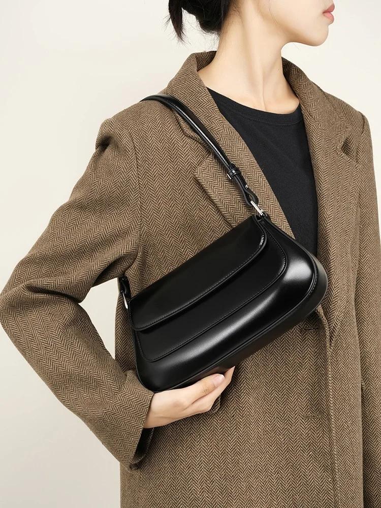 Sac à bandoulière en cuir véritable pour femmes, sac à bandoulière quotidien pour dames, sac de sell
