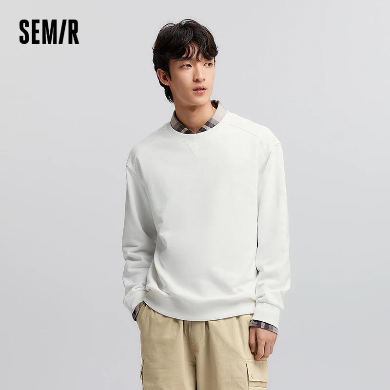 SEMIR-Pull à Manches sulfet Col Rond pour Homme, Vêtement Simple et Polyvalent, Décontracté, Couleur