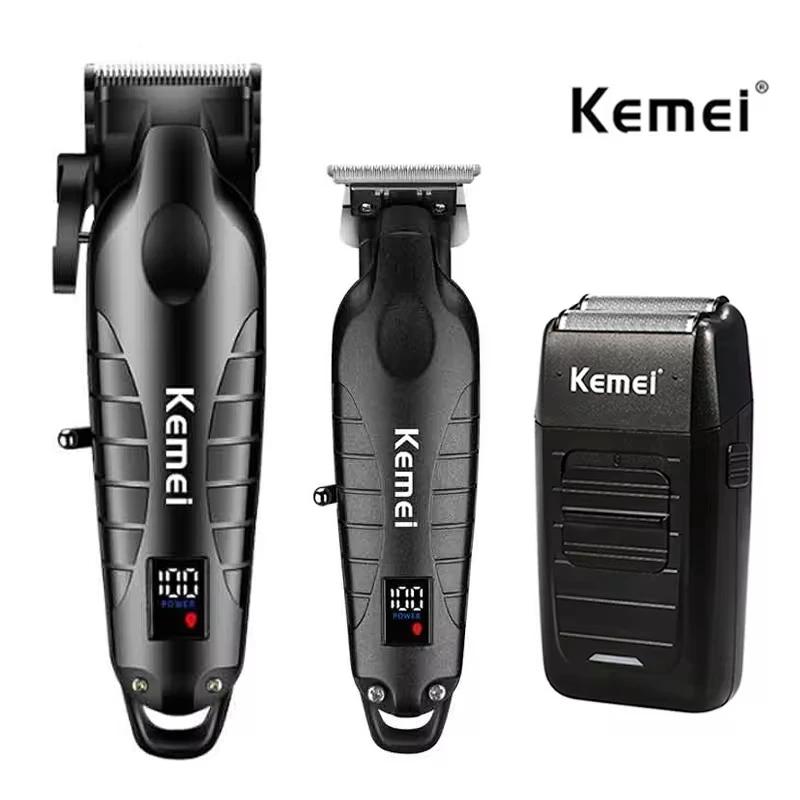 Kemei Kit de tondeuse à cheveux pour hommes, rasoir électrique, tondeuse à cheveux, machine de décou