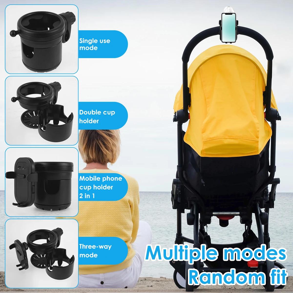 Porte-gobelet universel pour poussette, support de bouteille d'eau 360 °   Support de téléphone rota