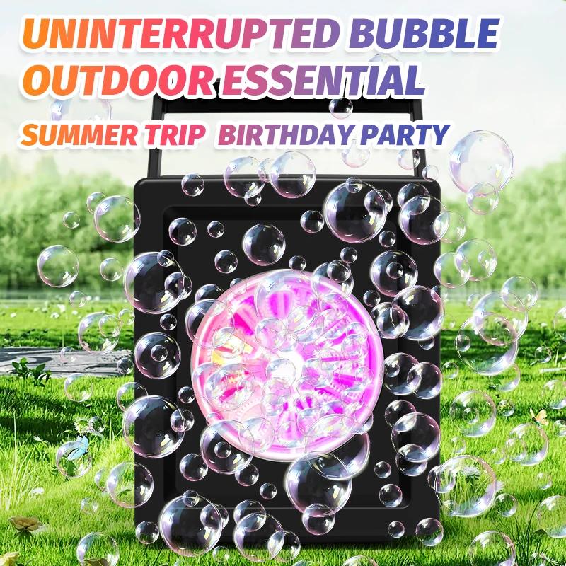 Machine à bulles électrique portative entièrement automatique, jouet d'anniversaire en plein air, sa