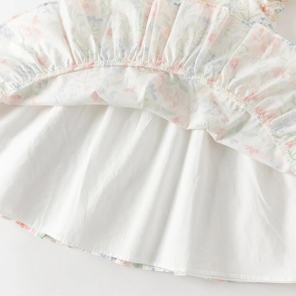 Dave Bella – robes à imprimé floral pour filles, vêtements d'été pour enfants, en pur coton, vêtemen