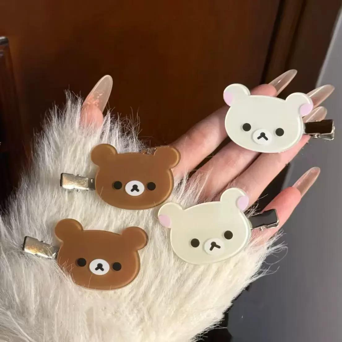 Dessin animé Rilakkuma épingle à cheveux filles Anime Relax ours bec de canard pince femmes mignon p
