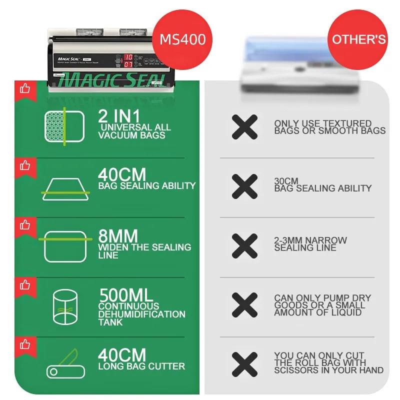MAGIC SEAL MS400 Machine de scellage sous vide alimentaire meilleure Machine d'emballage de scellage