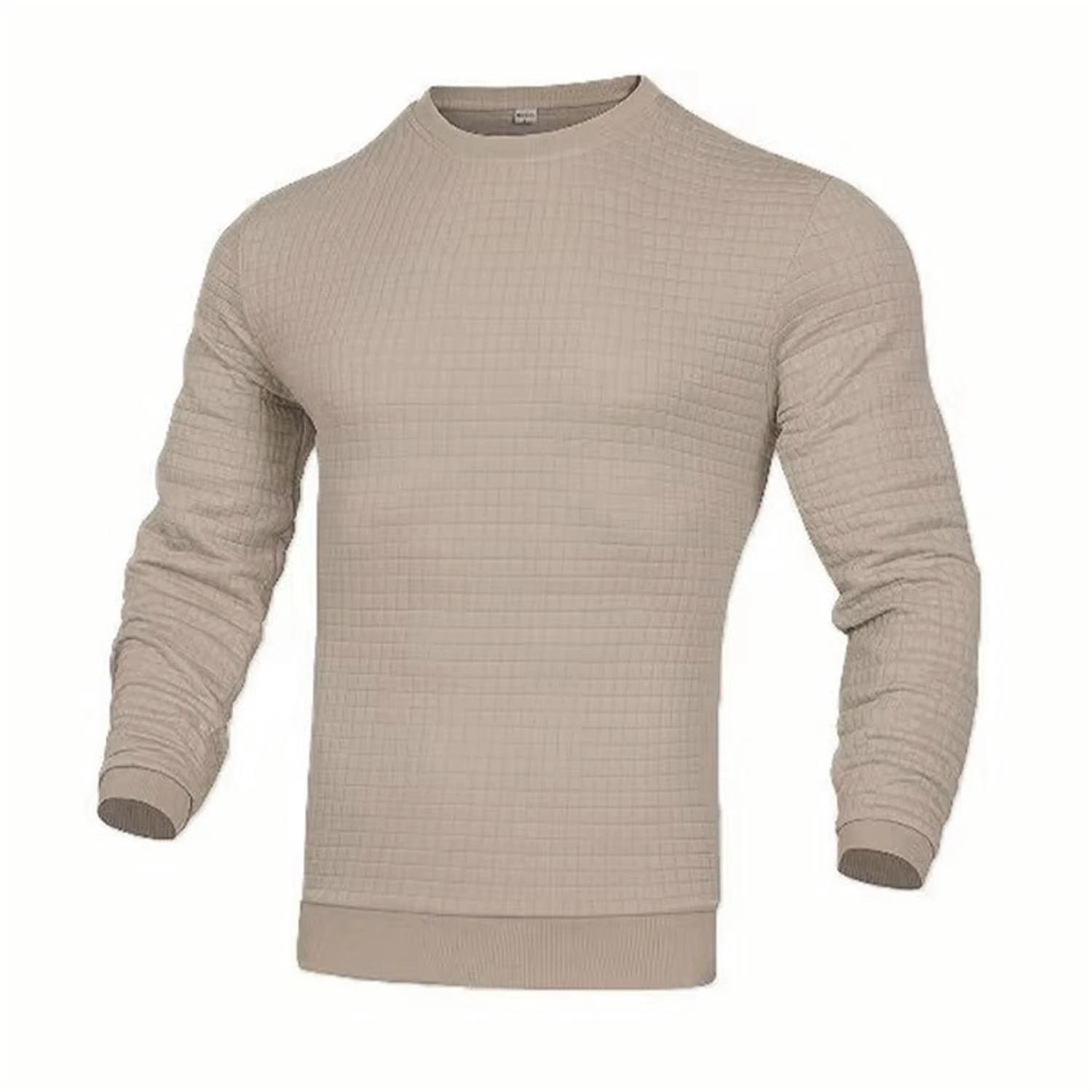 Manteau homme mode petit carreaux gaufré jeunesse col rond jacquard sweat à capuche à carreaux