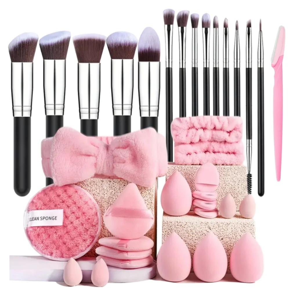 Ensemble professionnel de 14 pinceaux de maquillage doux et moelleux pour fond de teint, fard à paup