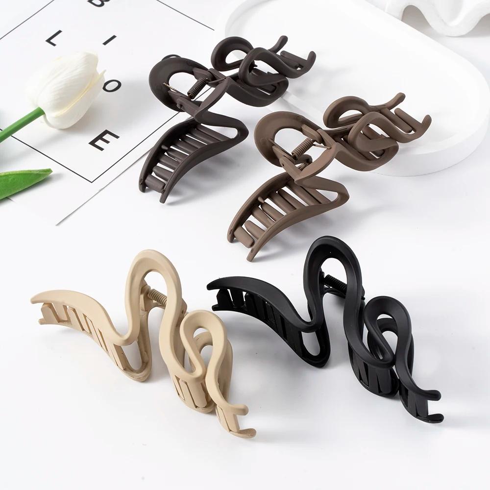 Pinces à cheveux en acrylique pour femmes, 13cm, épingle à cheveux ondulée mate, queue de cheval, ac